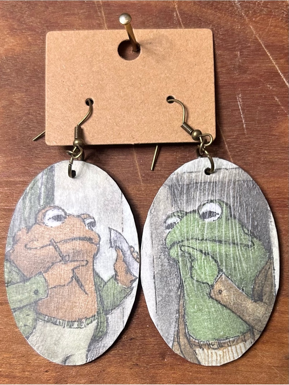 Upcycled Frog and Toad Drop Earrings